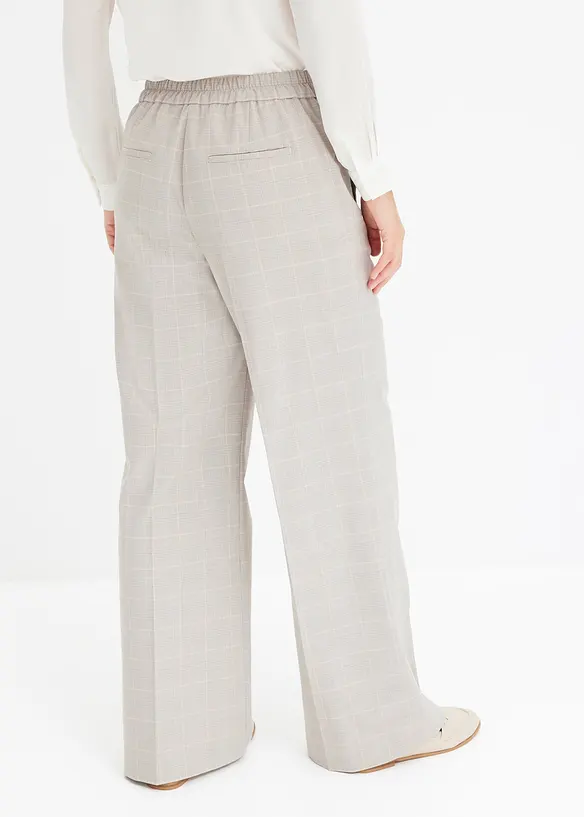 Pantaloni larghi in principe di Galles con viscosa, bonprix