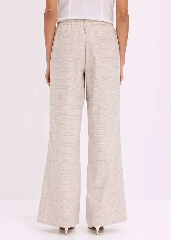Pantaloni larghi in principe di Galles con viscosa, bonprix