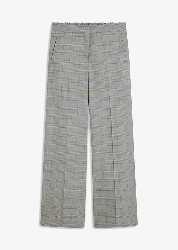 Pantaloni larghi in principe di Galles con viscosa, bonprix
