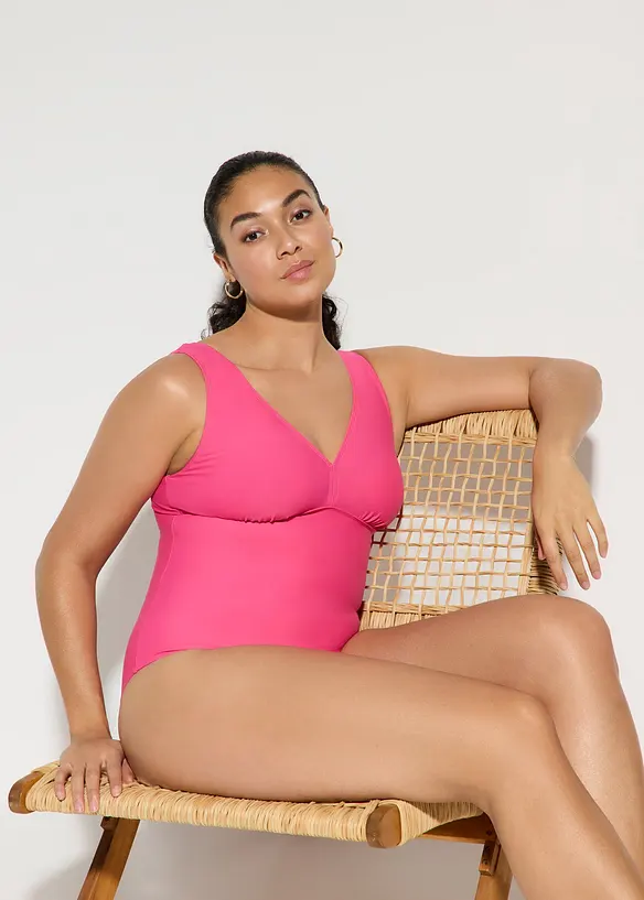 Costume intero con scollatura a V ed effetto modellante medio, bonprix