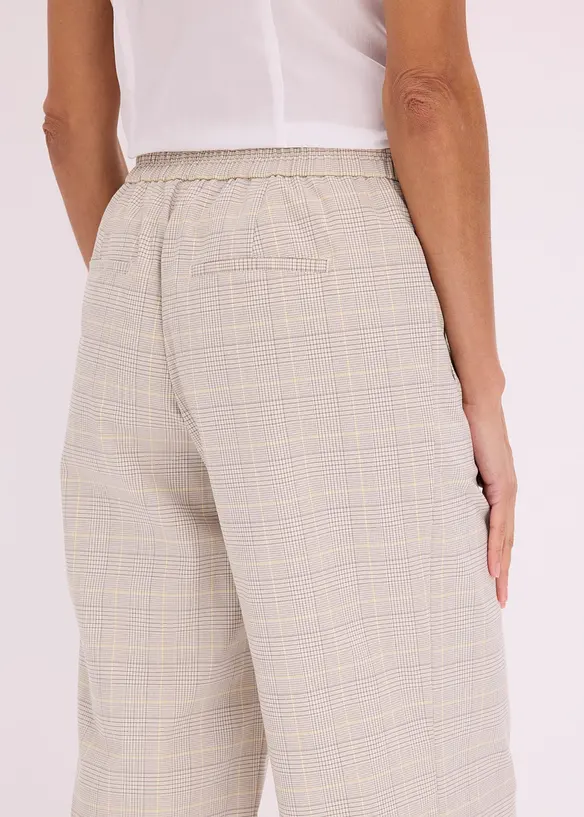 Pantaloni larghi in principe di Galles con viscosa, bonprix