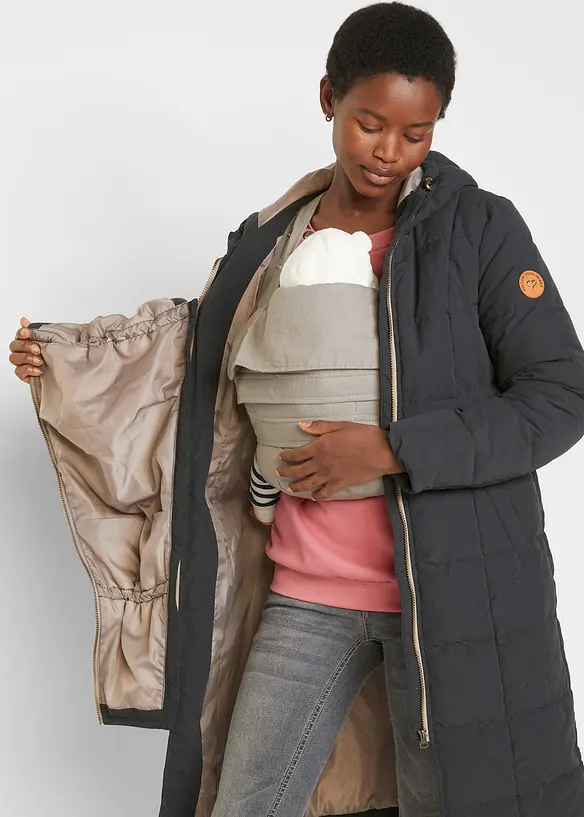 Giubbotto trapuntato pr&eacute;maman 3 in 1 con inserto babywearing e poliestere riciclato, bonprix