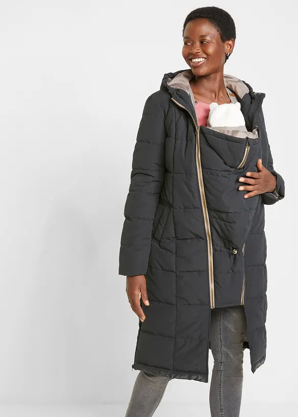 Giubbotto trapuntato pr&eacute;maman 3 in 1 con inserto babywearing e poliestere riciclato, bonprix