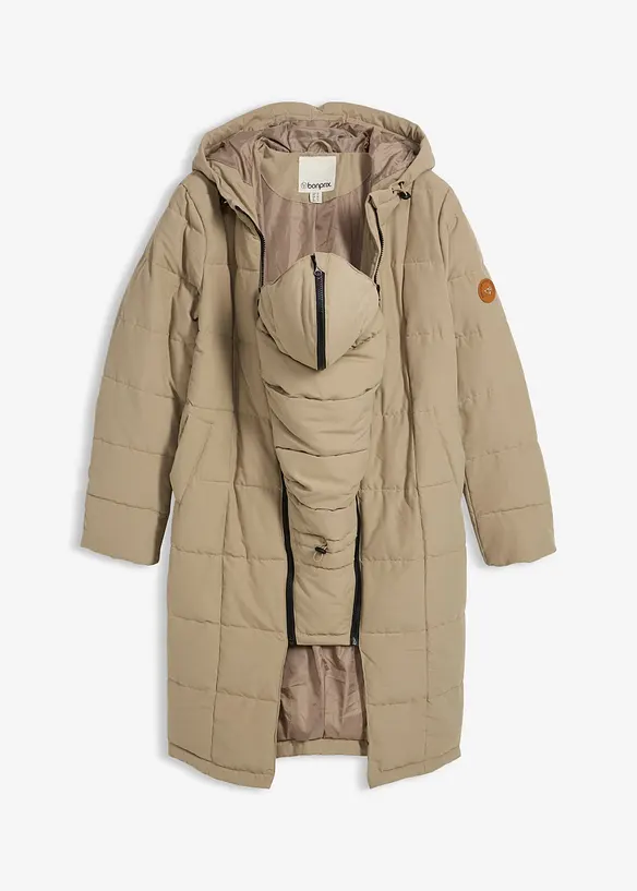 Giubbotto trapuntato pr&eacute;maman 3 in 1 con inserto babywearing e poliestere riciclato, bonprix