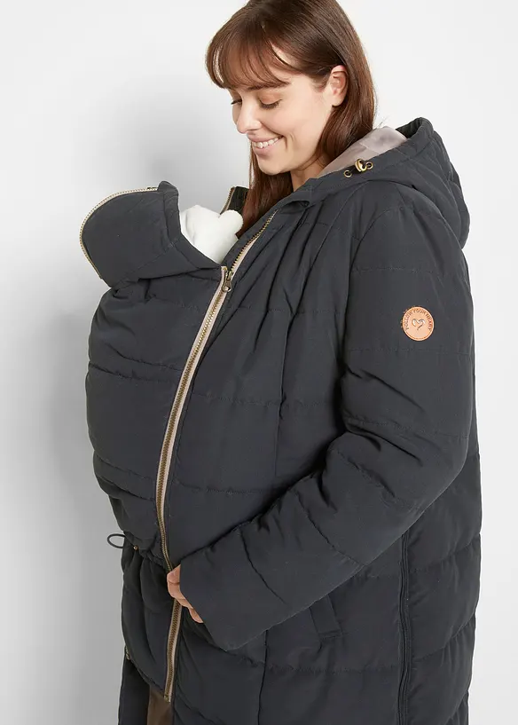 Giubbotto trapuntato pr&eacute;maman 3 in 1 con inserto babywearing e poliestere riciclato, bonprix
