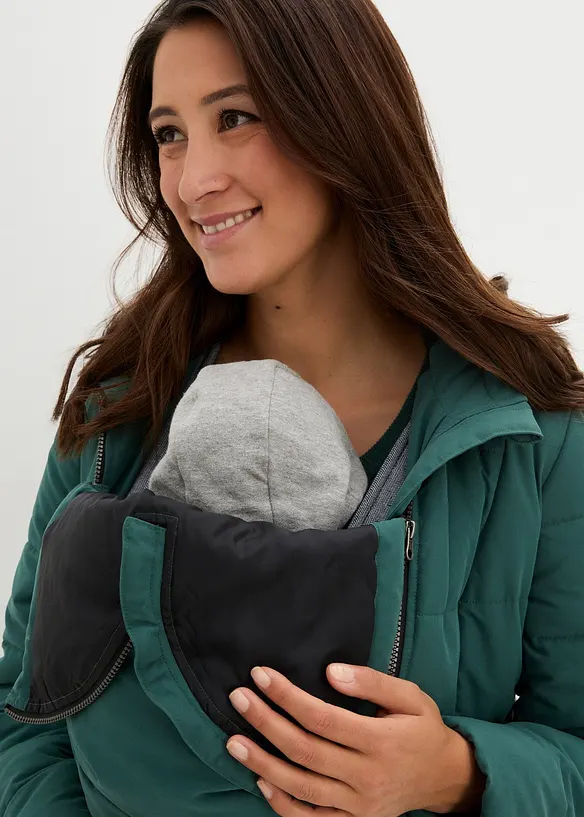 Giubbotto trapuntato pr&eacute;maman 3 in 1 con inserto babywearing e poliestere riciclato, bonprix