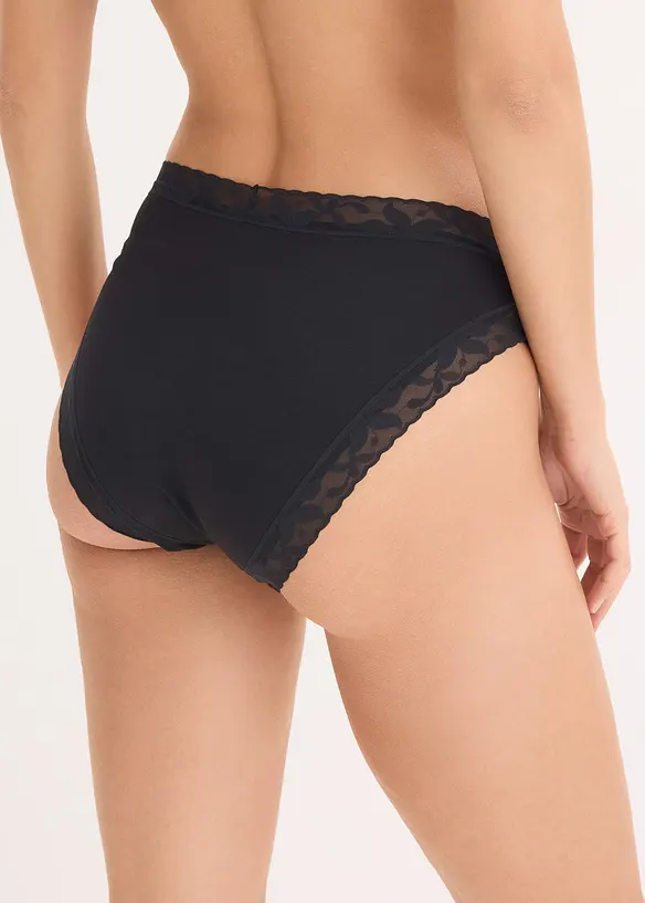 Slip alto con pizzo (pacco da 5), bonprix