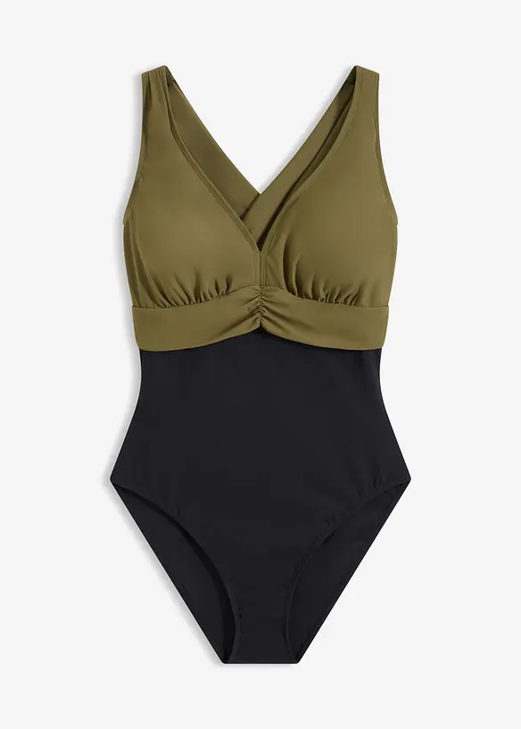 Costume intero con scollatura a V ed effetto modellante leggero, bonprix