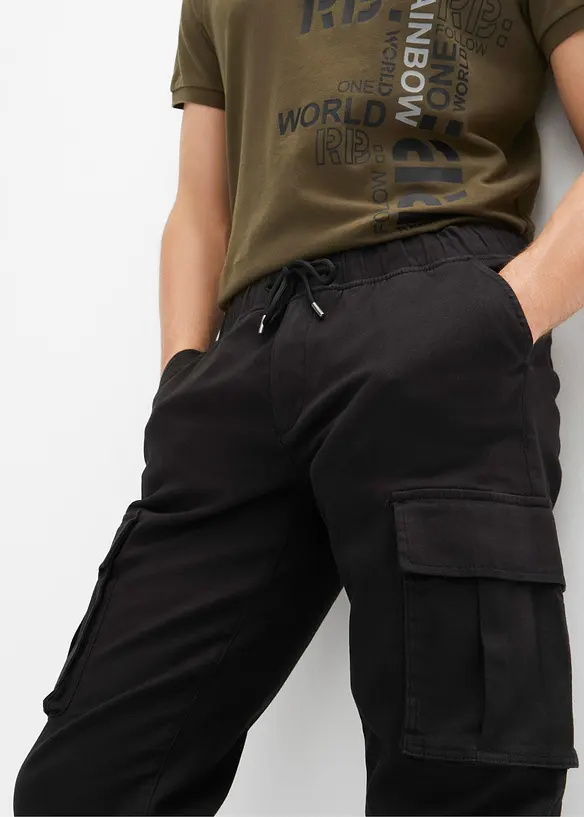 Pantaloni cargo con elastico in vita regular fit, straight, bonprix