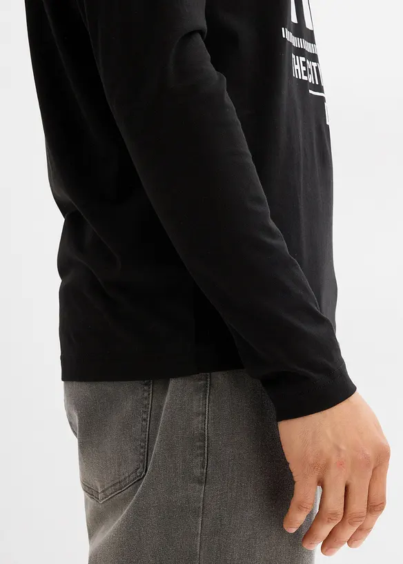 Maglia a maniche lunghe in puro cotone biologico, slim fit, bonprix