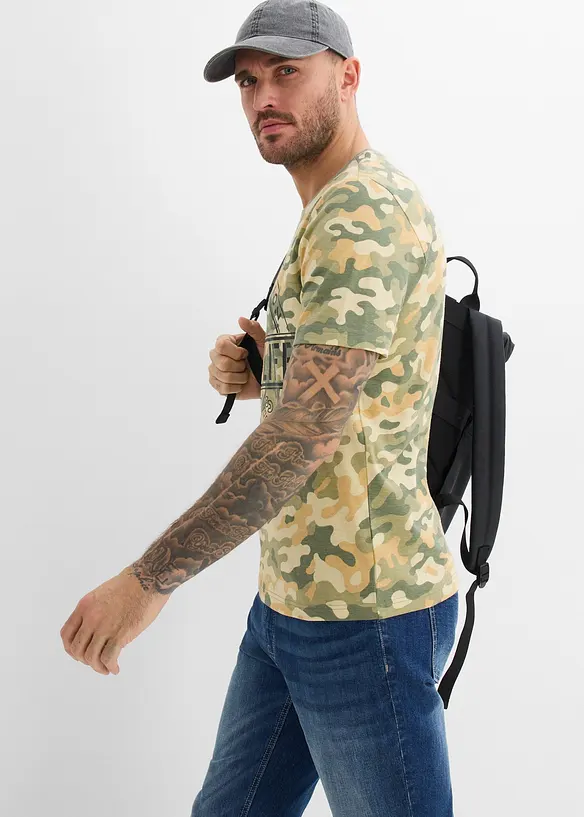 T-shirt in puro cotone biologico, slim fit, bonprix