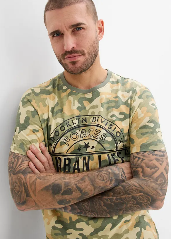 T-shirt in puro cotone biologico, slim fit, bonprix