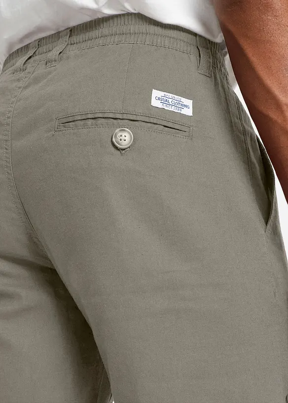 Pantaloni chino regular fit in fresco misto lino, straight, bonprix