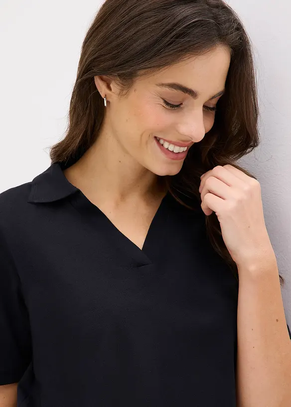 Pigiama estivo in puro cotone con colletto a polo, bonprix