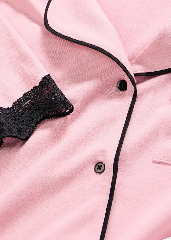 Pigiama in misto viscosa morbido con abbottonatura, bonprix