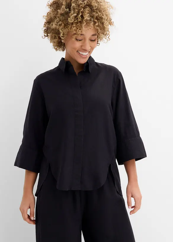 Camicia in misto lino fresco, bonprix
