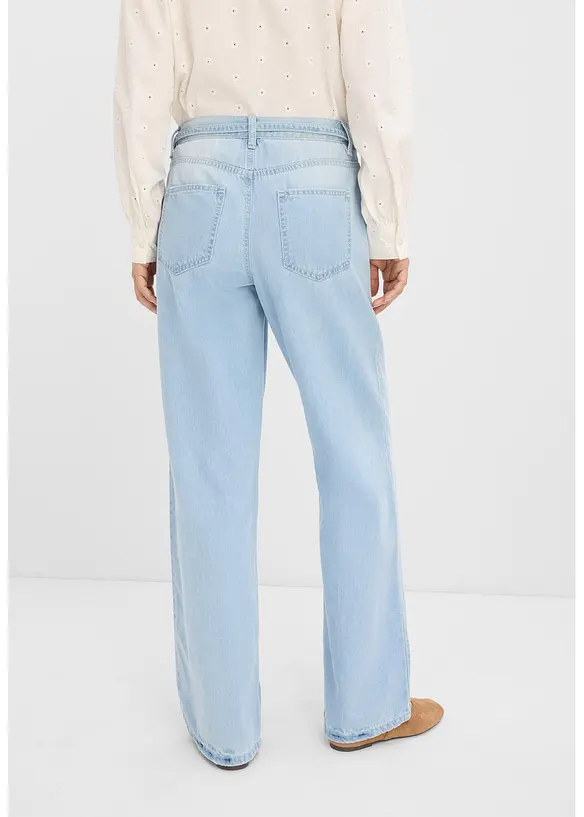 Jeans wide leg con cintura, vita media, bonprix