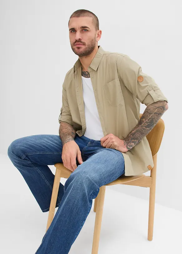 Camicia a maniche lunghe in puro cotone biologico, bonprix