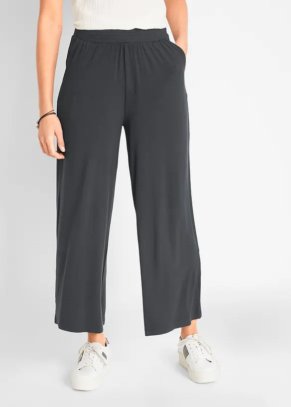 Pantaloni cropped in jersey di misto viscosa fluido, bonprix