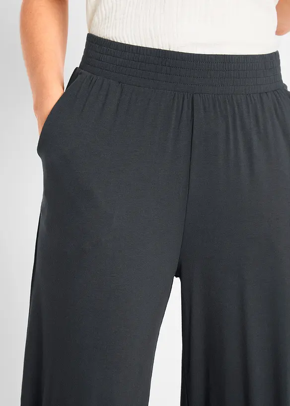 Pantaloni cropped in jersey di misto viscosa fluido, bonprix