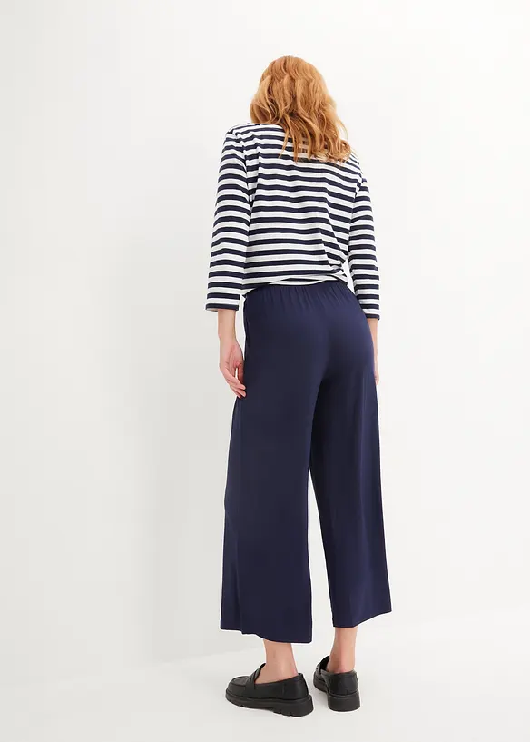 Pantaloni cropped in jersey di misto viscosa fluido, bonprix