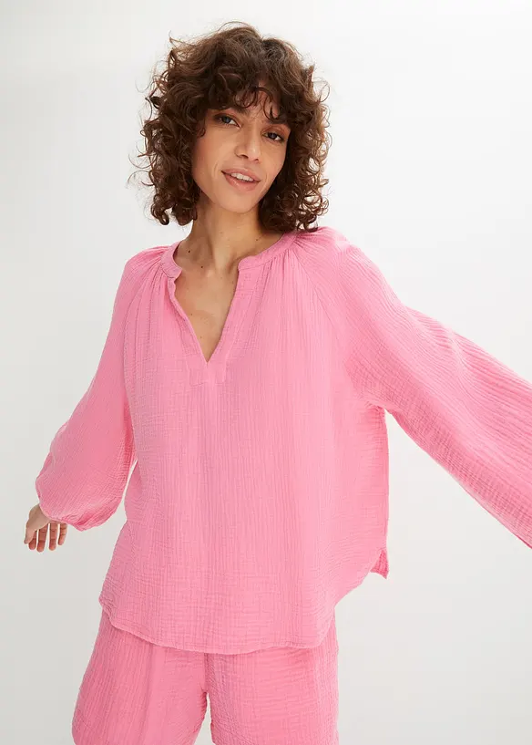 Blusa oversize in mussola, bonprix