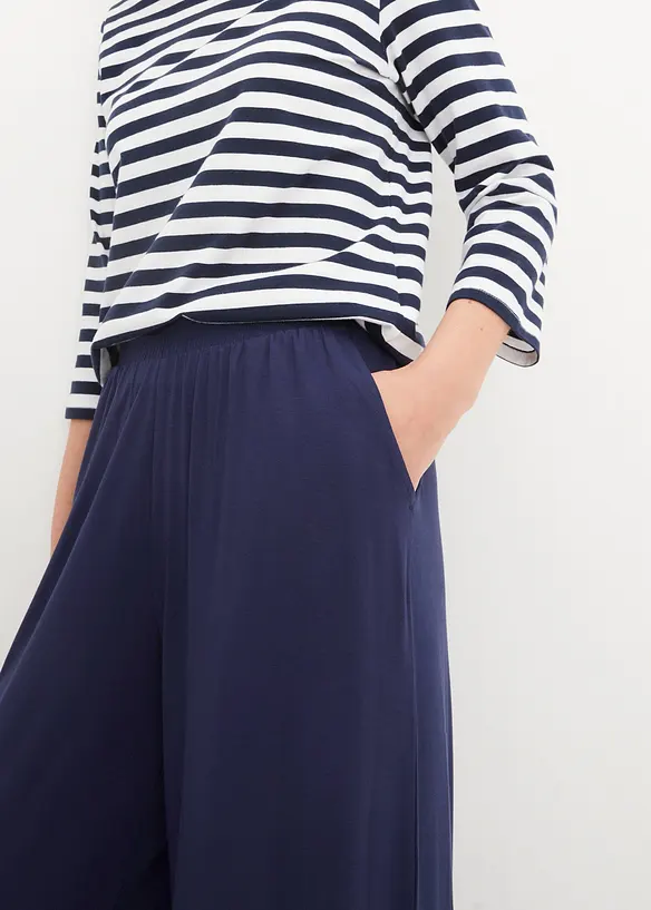 Pantaloni cropped in jersey di misto viscosa fluido, bonprix