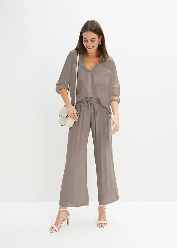 Pantaloni in viscosa con elastico in vita, bonprix