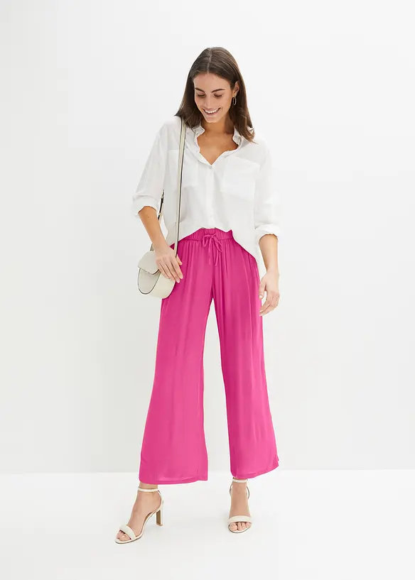 Pantaloni in viscosa con elastico in vita, bonprix