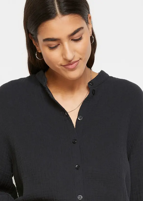 Camicia lunga in vaporosa mussola di cotone, bonprix