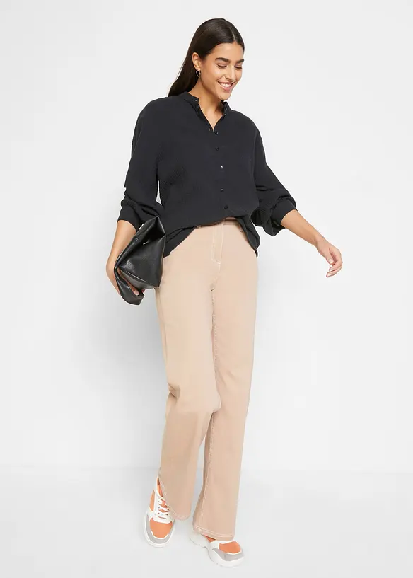 Camicia lunga in vaporosa mussola di cotone, bonprix