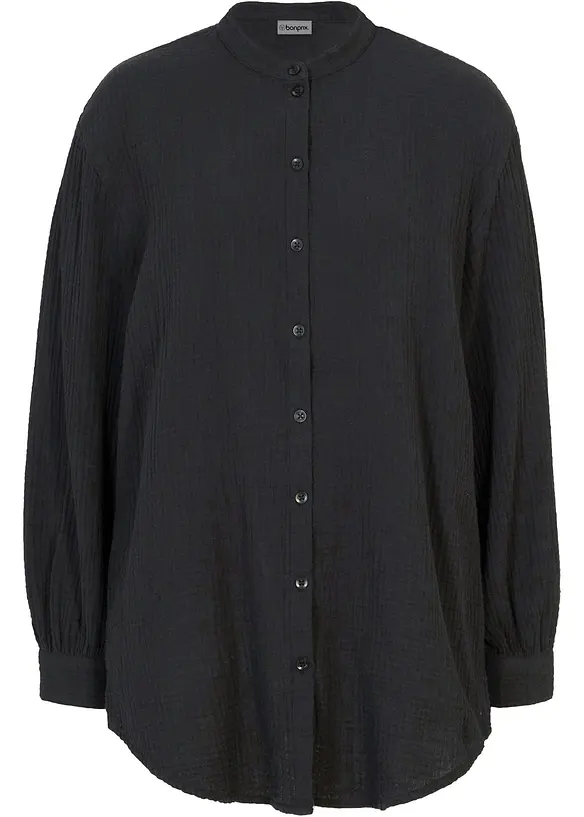 Camicia lunga in vaporosa mussola di cotone, bonprix