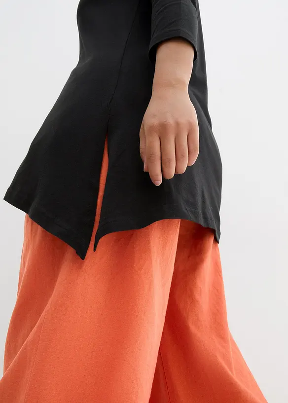 Maglia lunga in misto viscosa e cotone, bonprix