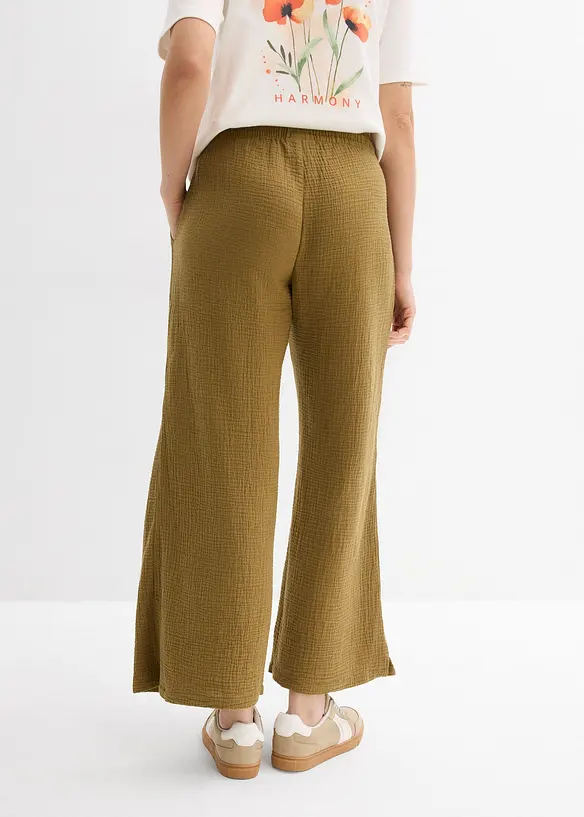 Pantaloni a palazzo in mussola leggera, bonprix