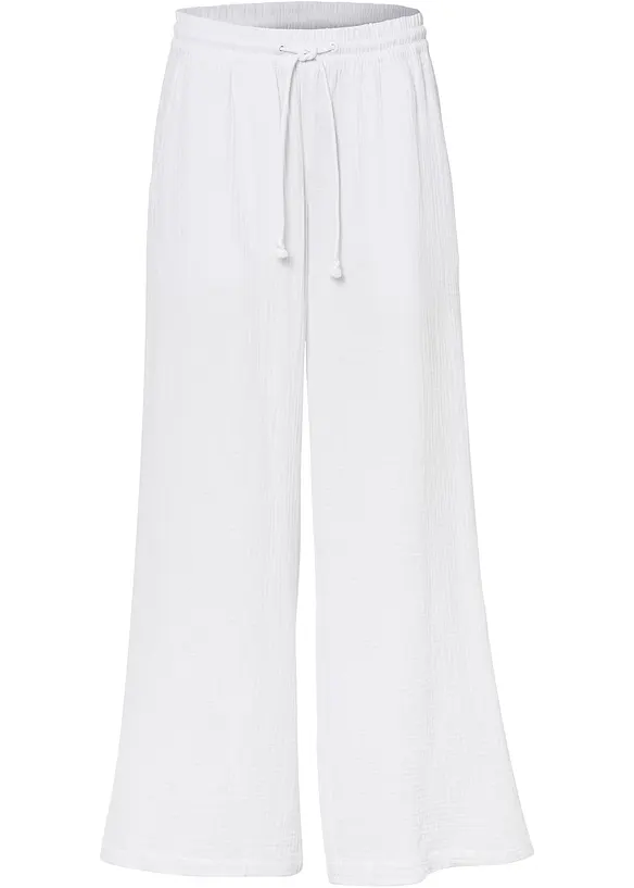 Pantaloni a palazzo in mussola leggera, bonprix