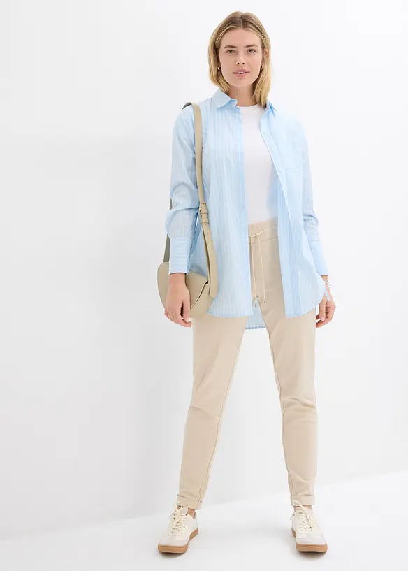 Pantaloni con elastico in vita in misto viscosa, bonprix