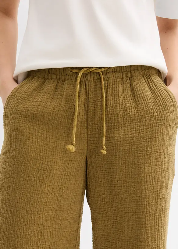 Pantaloni a palazzo in mussola leggera, bonprix