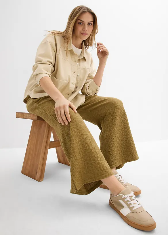 Pantaloni a palazzo in mussola leggera, bonprix