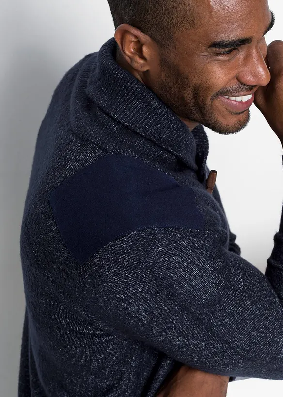 Maglione in filato fine con collo a scialle, bonprix