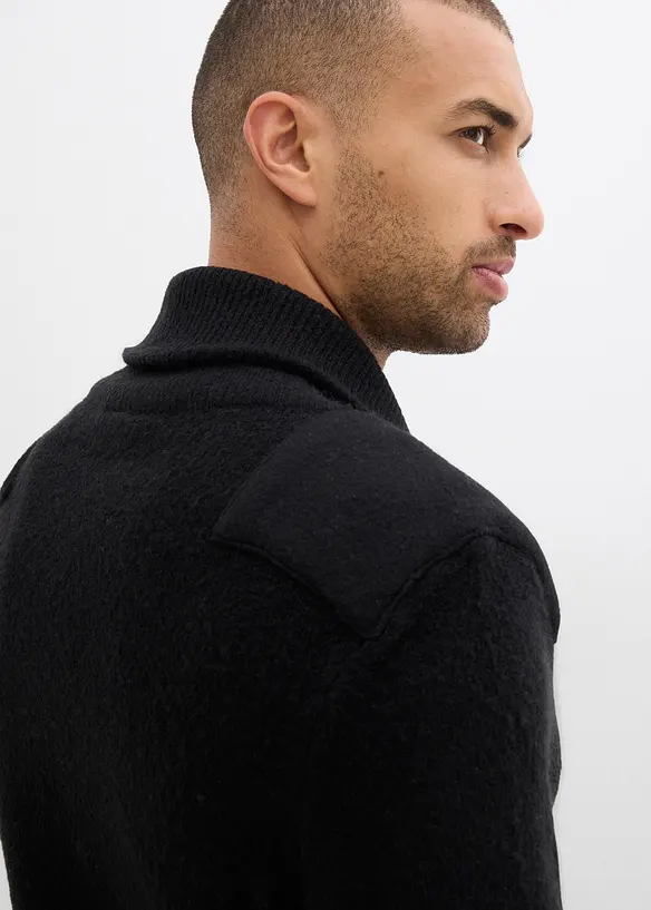 Maglione in filato fine con collo a scialle, bonprix