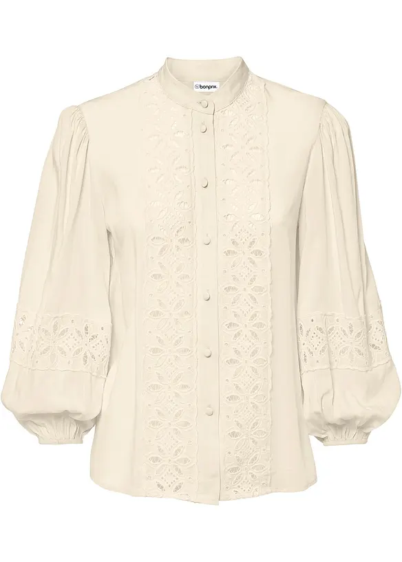 Camicetta con pizzo in misto viscosa morbido, bonprix