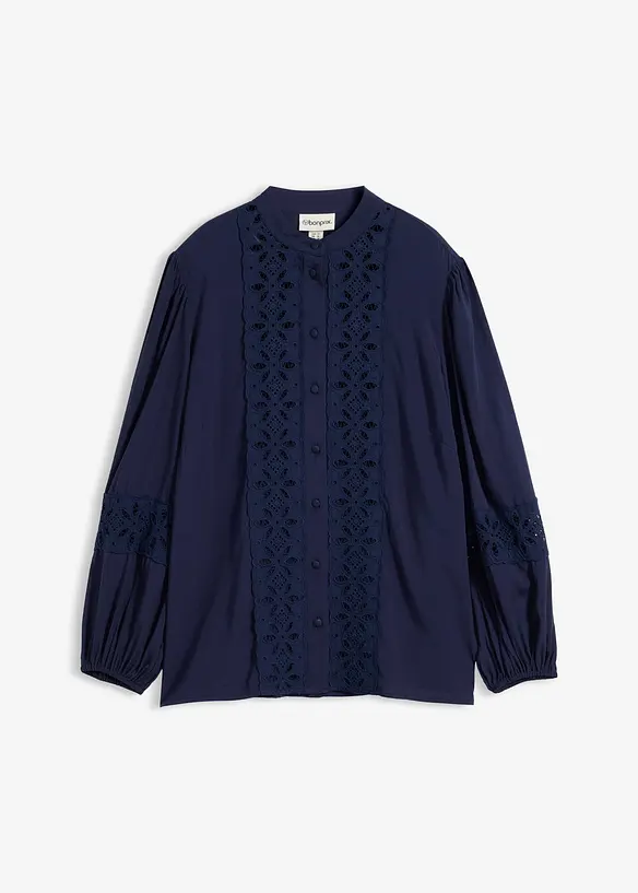 Camicetta con pizzo in misto viscosa morbido, bonprix