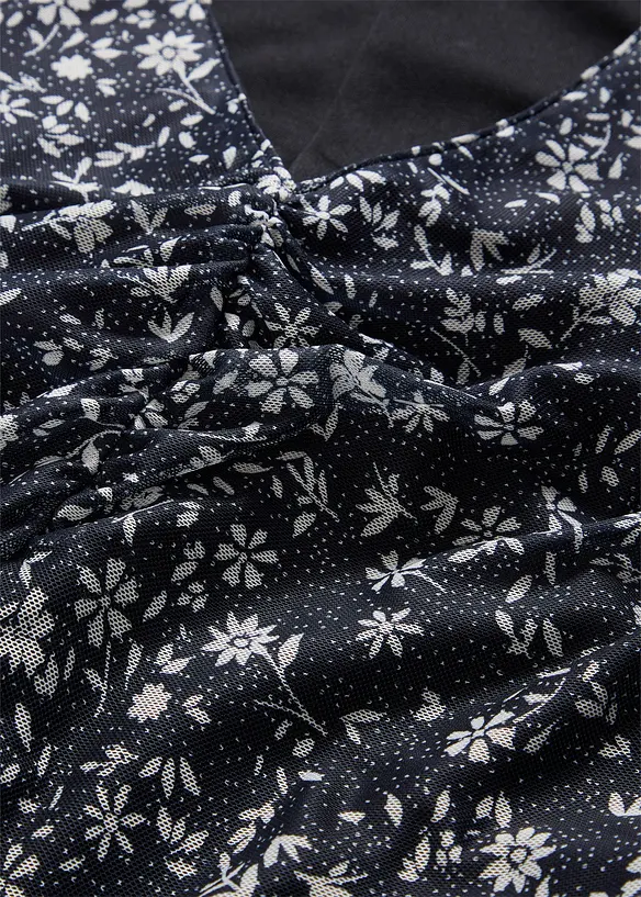 Abito in jersey e mesh fine, bonprix