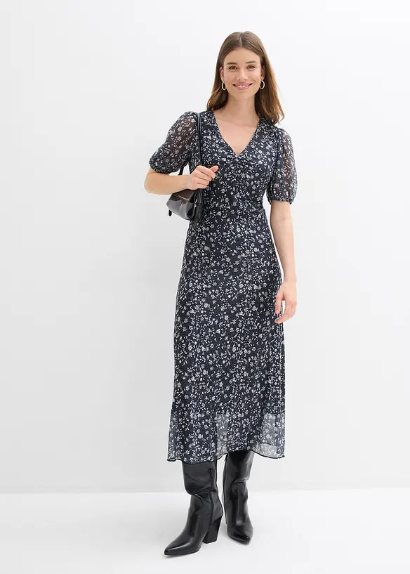 Abito in jersey e mesh fine, bonprix