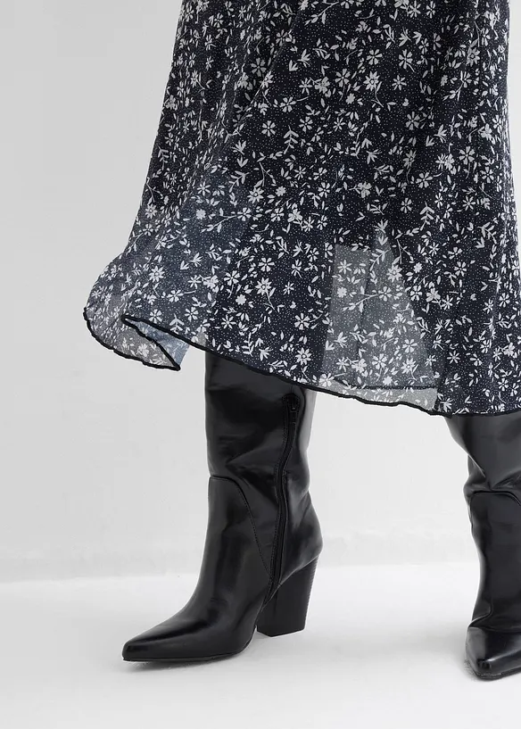 Abito in jersey e mesh fine, bonprix