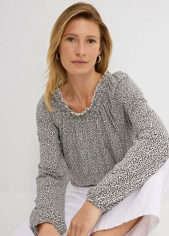 Maglia a maniche lunghe in misto viscosa, bonprix