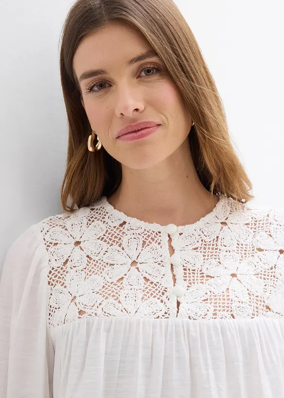 Blusa in misto viscosa fluido, bonprix