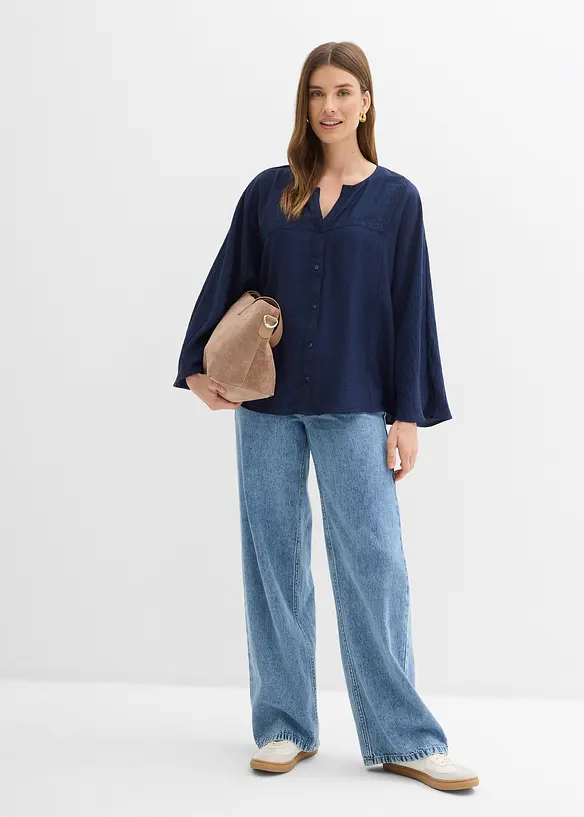Blusa in cotone con maniche ampie, bonprix