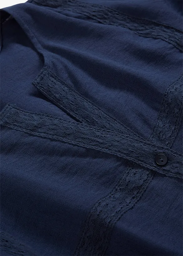 Blusa in cotone con maniche ampie, bonprix