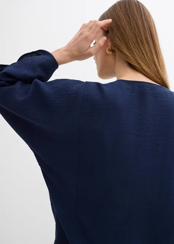 Blusa in cotone con maniche ampie, bonprix